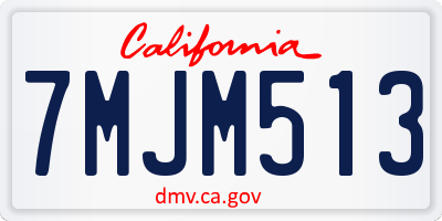 CA license plate 7MJM513