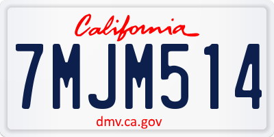 CA license plate 7MJM514