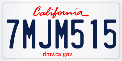 CA license plate 7MJM515