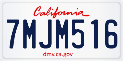 CA license plate 7MJM516