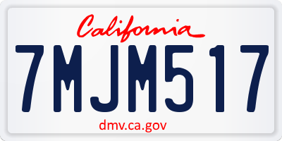 CA license plate 7MJM517