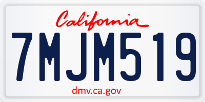 CA license plate 7MJM519