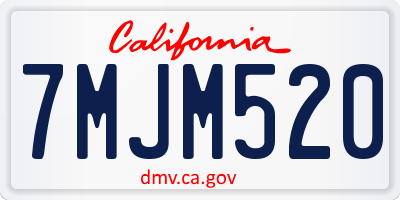 CA license plate 7MJM520