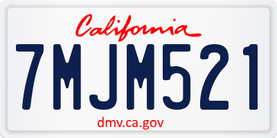 CA license plate 7MJM521