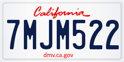 CA license plate 7MJM522