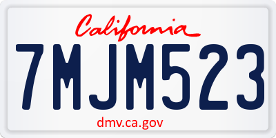 CA license plate 7MJM523