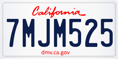 CA license plate 7MJM525