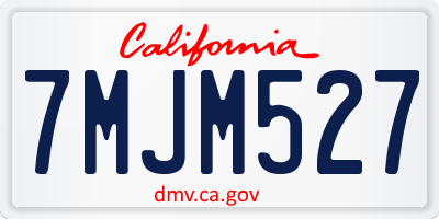 CA license plate 7MJM527