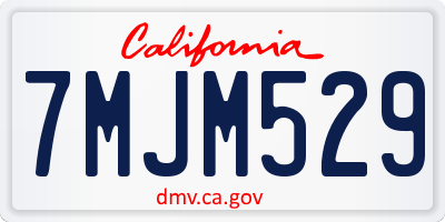 CA license plate 7MJM529