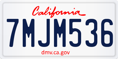 CA license plate 7MJM536