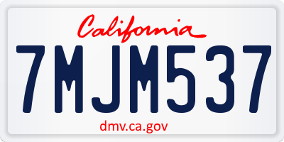 CA license plate 7MJM537