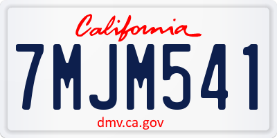 CA license plate 7MJM541