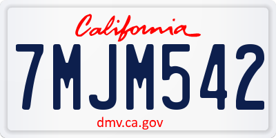 CA license plate 7MJM542