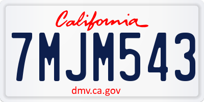 CA license plate 7MJM543