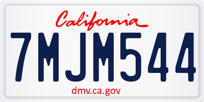 CA license plate 7MJM544