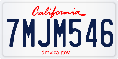 CA license plate 7MJM546