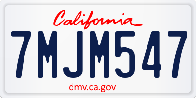 CA license plate 7MJM547