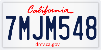 CA license plate 7MJM548