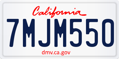 CA license plate 7MJM550