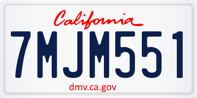 CA license plate 7MJM551