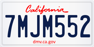 CA license plate 7MJM552