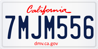 CA license plate 7MJM556