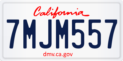 CA license plate 7MJM557