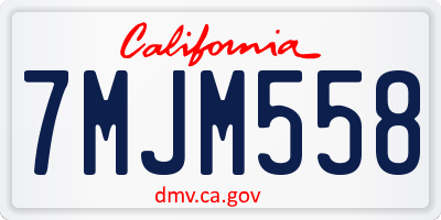 CA license plate 7MJM558