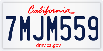 CA license plate 7MJM559