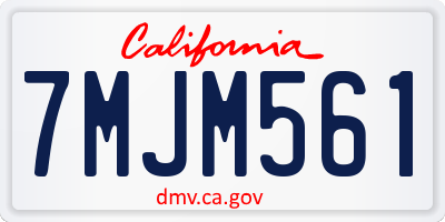 CA license plate 7MJM561