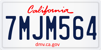 CA license plate 7MJM564