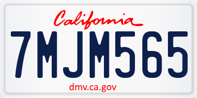 CA license plate 7MJM565