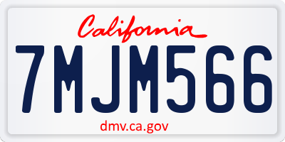 CA license plate 7MJM566