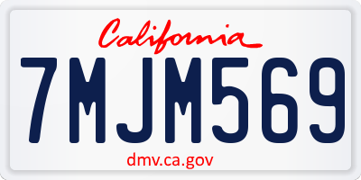 CA license plate 7MJM569