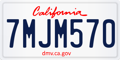 CA license plate 7MJM570