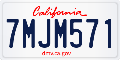 CA license plate 7MJM571