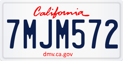 CA license plate 7MJM572