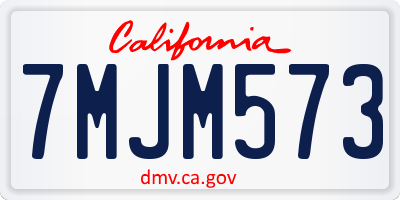 CA license plate 7MJM573