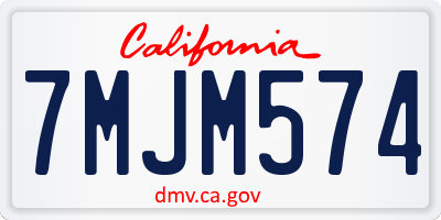 CA license plate 7MJM574