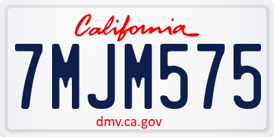 CA license plate 7MJM575