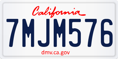 CA license plate 7MJM576