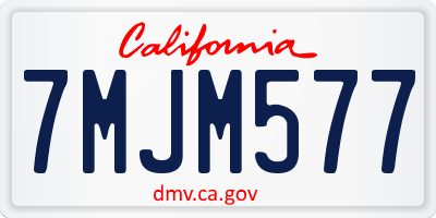 CA license plate 7MJM577