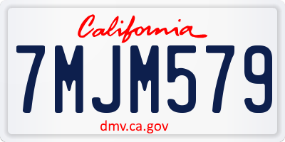 CA license plate 7MJM579