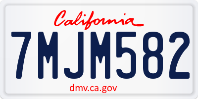 CA license plate 7MJM582