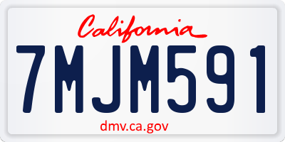 CA license plate 7MJM591