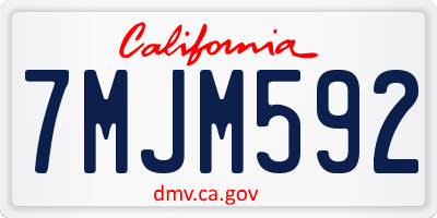 CA license plate 7MJM592