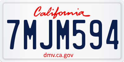 CA license plate 7MJM594