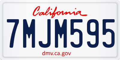 CA license plate 7MJM595