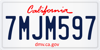 CA license plate 7MJM597