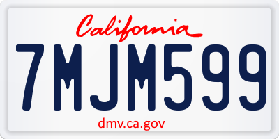 CA license plate 7MJM599